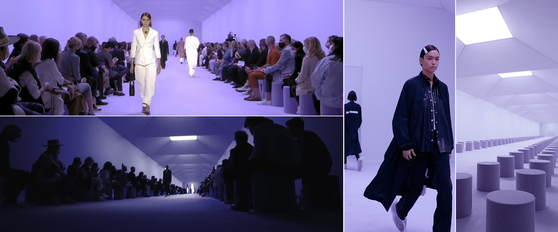 Alternative text - Novelty Azur sur le défilé Jil Sander à Milan